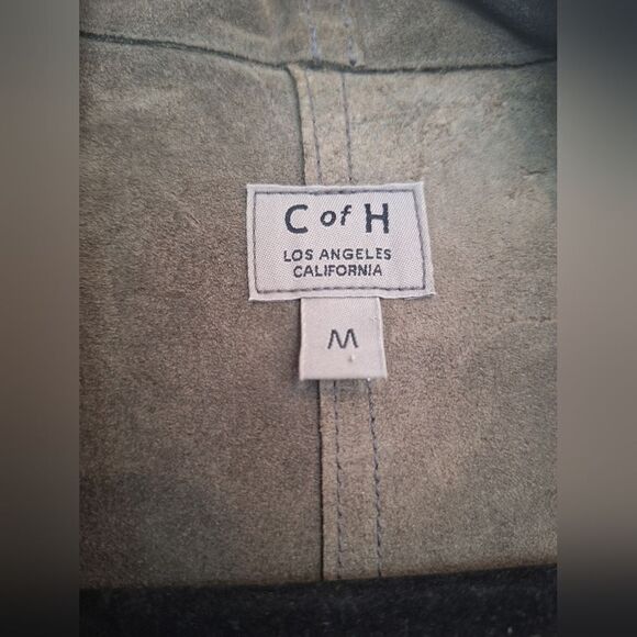 Citizens of Humanity leather suede open front cardigan 3/4 sleeve size M - Picture 2 of 7